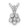 14k White Gold Polished 1/4 carat Diamond Flower Pendant