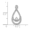 14k White Gold 1/5 carat Diamond Double Teardrop Chain Slide