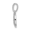 14k White Gold 1/5 carat Diamond Circle Swirl Pendant