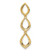 14k Polished 1/4 carat Diamond Triple Oval Chain Slide