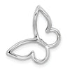 10k White Gold Polished Butterfly Diamond Chain Slide