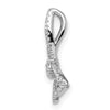 14k White Gold Polished Butterfly Diamond Chain Slide