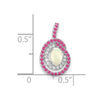 14k White Gold Pink Tourmaline/Opal/Diamond Chain Slide