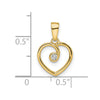 14k Polished .03 carat Diamond Heart Pendant