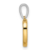 14k Two-tone Heart Dangle Diamond Pendant