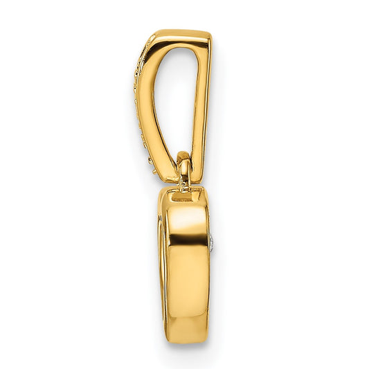 14k 1/10 carat Diamond Heart with Vibrant Moving Center Pendant