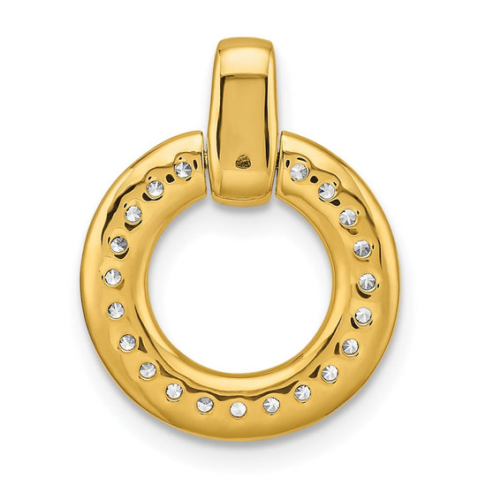 14k Polished 1/4 carat Diamond Circle Chain Slide