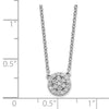 14k White Gold 1/5 carat Diamond Halo Cluster 18 inch Necklace