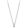 14k White Gold 1/5 carat Diamond Circles Double Strand 18 inch Necklace