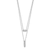 14k White Gold 3/8 carat Baguette Diamond Double Strand 18 inch Necklace