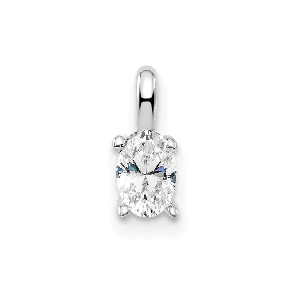 Diamond Oval Solitaire Pendants