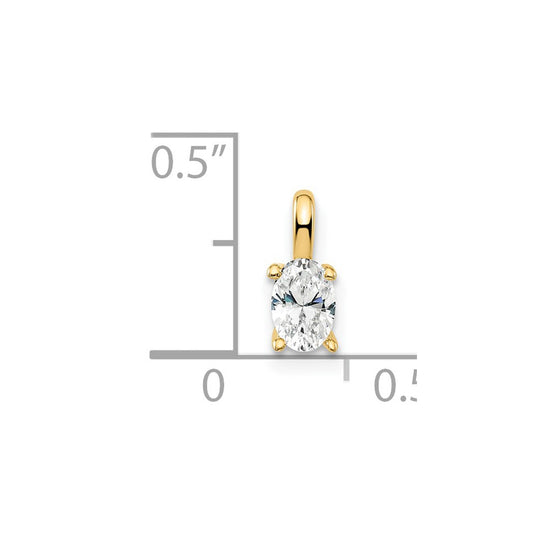 Diamond Oval Solitaire Pendants