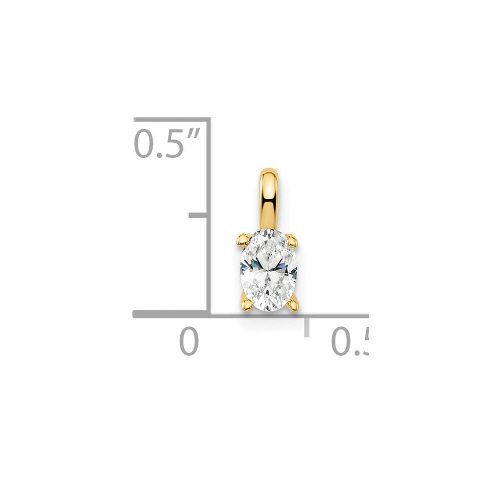 Diamond Oval Solitaire Pendants