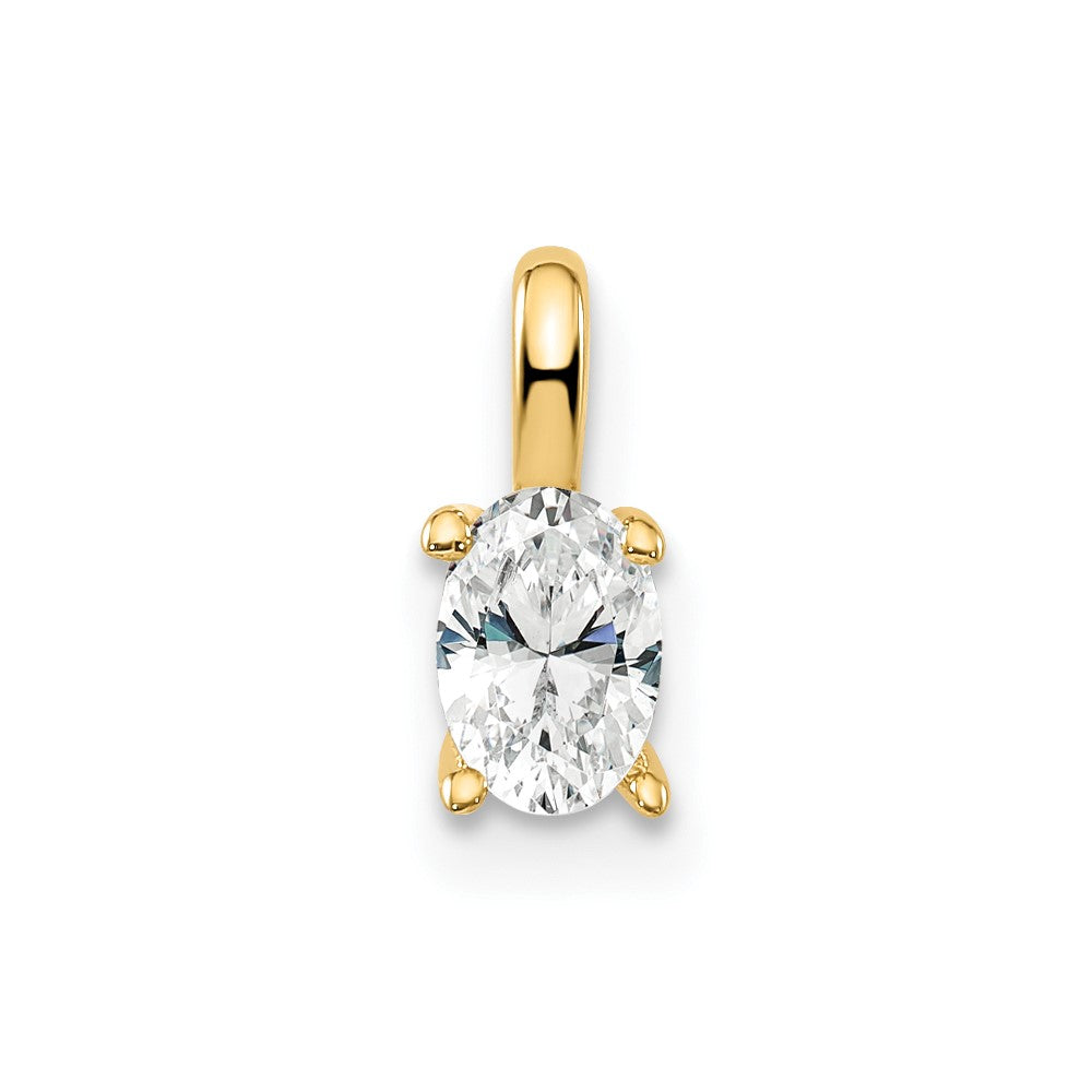 Diamond Oval Solitaire Pendants