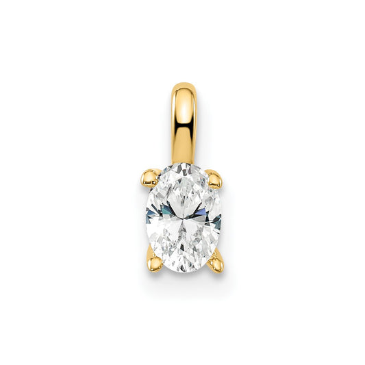 Diamond Oval Solitaire Pendants