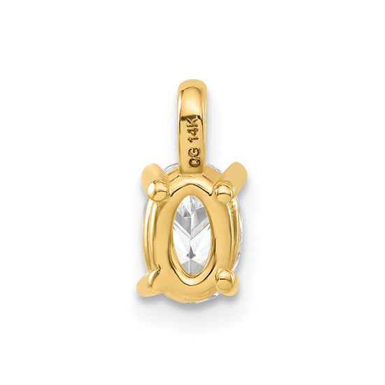 Diamond Oval Solitaire Pendants