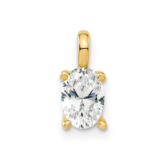 Diamond Oval Solitaire Pendants