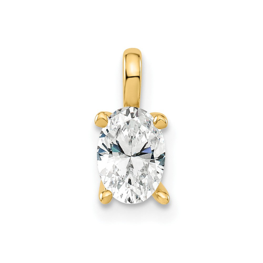 Diamond Oval Solitaire Pendants