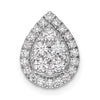 14k White Gold 5/8 carat Lab Grown Diamond VS/SI+ G+ Complete Teardrop Halo Chain Slide Pendant