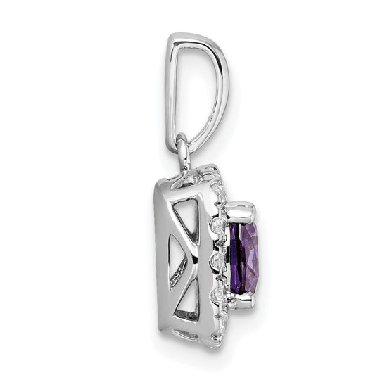 Cushion Gemstone & Diamond Halo Pendants