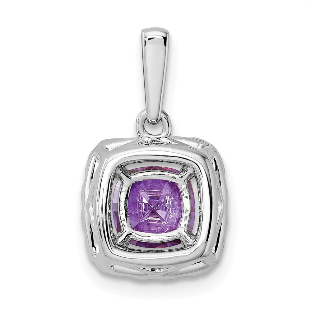 Cushion Gemstone & Diamond Halo Pendants