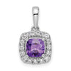 Cushion Gemstone & Diamond Halo Pendants