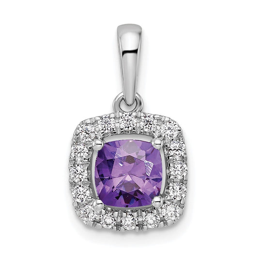 Cushion Gemstone & Diamond Halo Pendants
