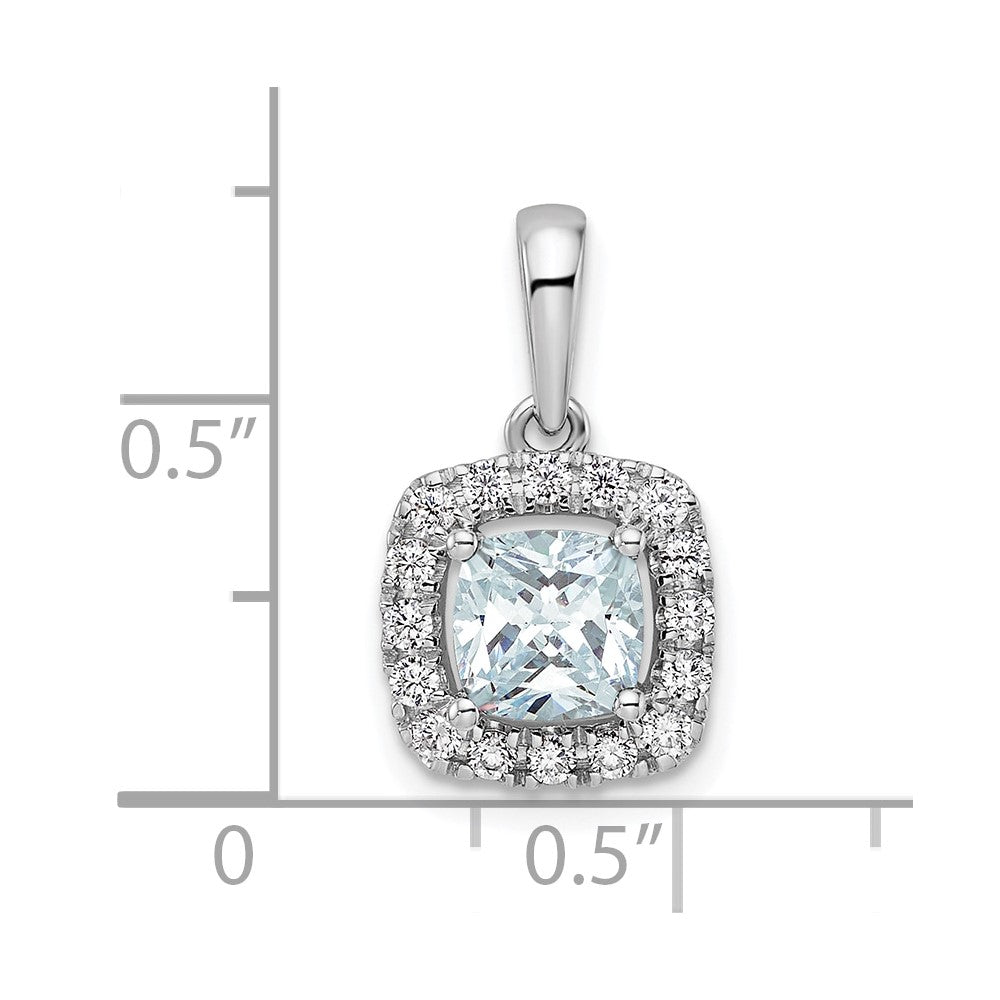 Cushion Gemstone & Diamond Halo Pendants