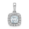 Cushion Gemstone & Diamond Halo Pendants