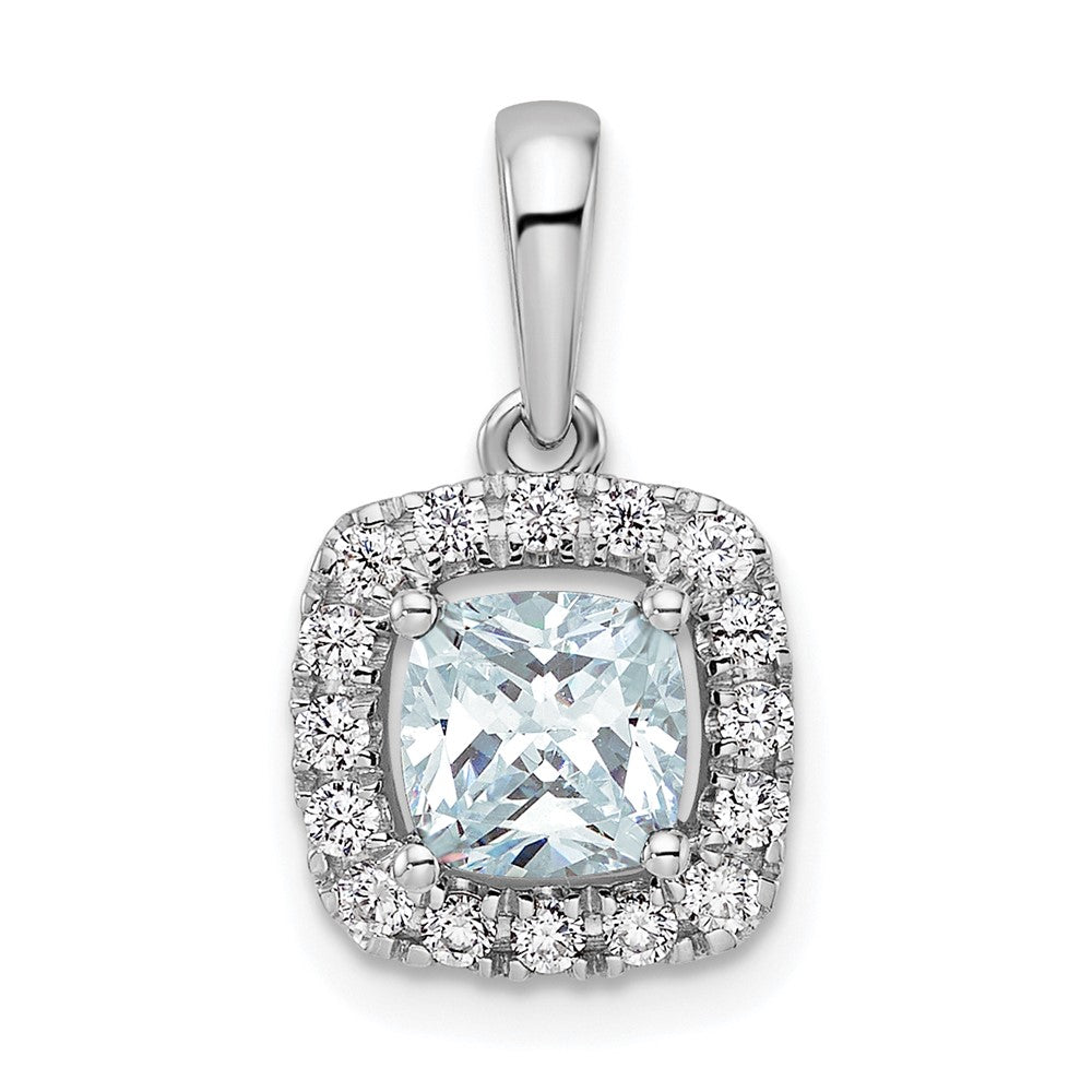 Cushion Gemstone & Diamond Halo Pendants