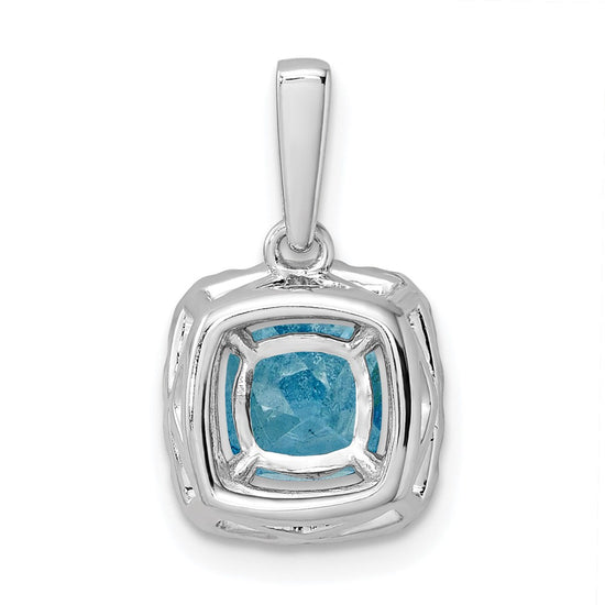 Cushion Gemstone & Diamond Halo Pendants
