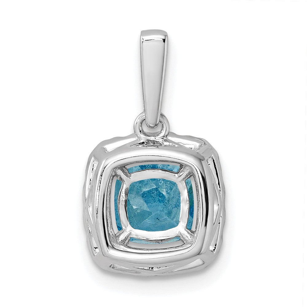 Cushion Gemstone & Diamond Halo Pendants