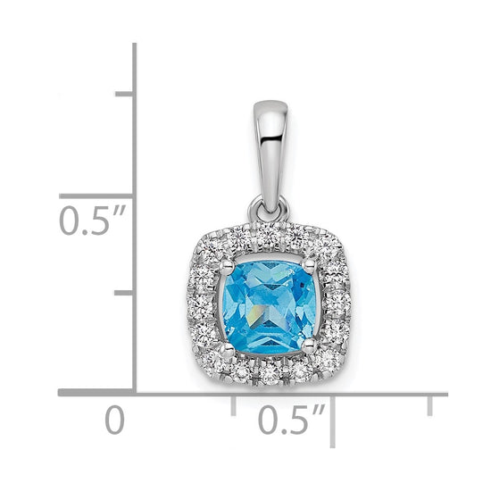 Cushion Gemstone & Diamond Halo Pendants