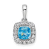 Cushion Gemstone & Diamond Halo Pendants