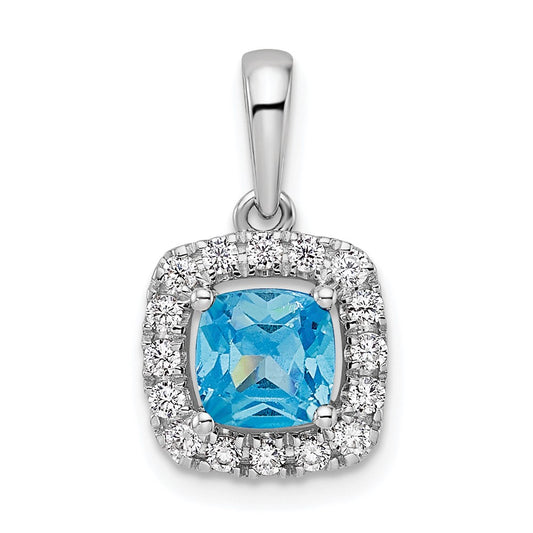 Cushion Gemstone & Diamond Halo Pendants