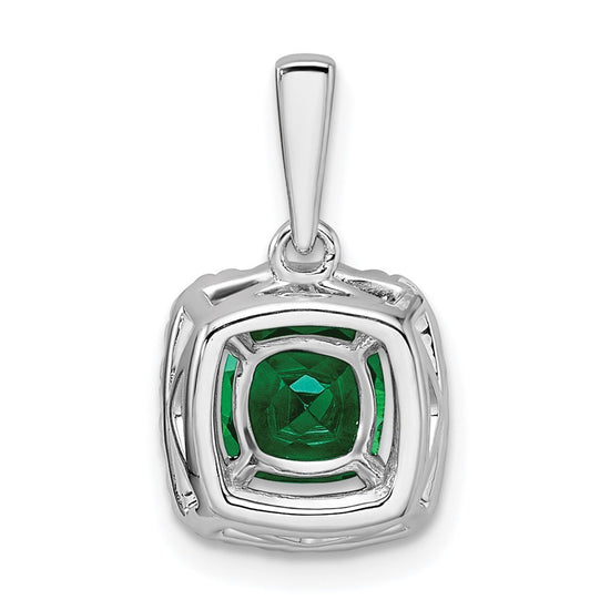 Cushion Gemstone & Diamond Halo Pendants
