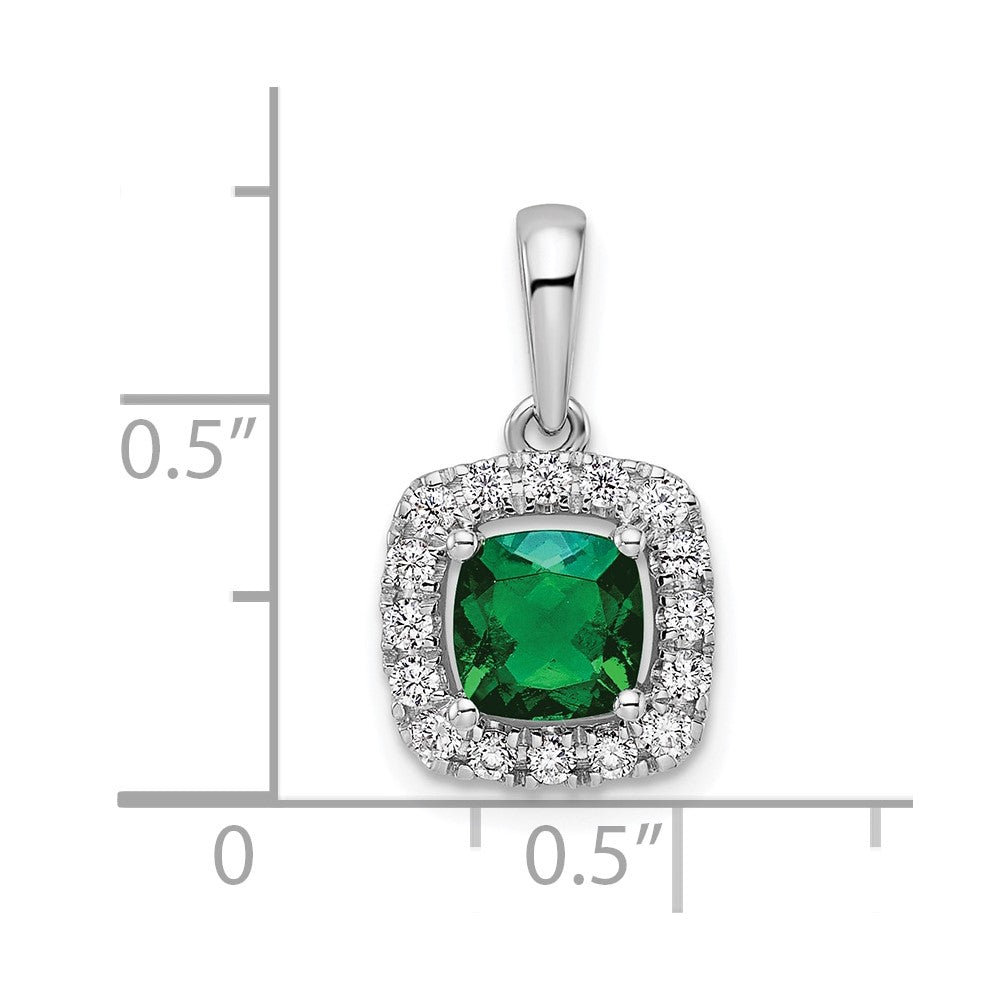 Cushion Gemstone & Diamond Halo Pendants