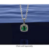 Cushion Gemstone & Diamond Halo Pendants