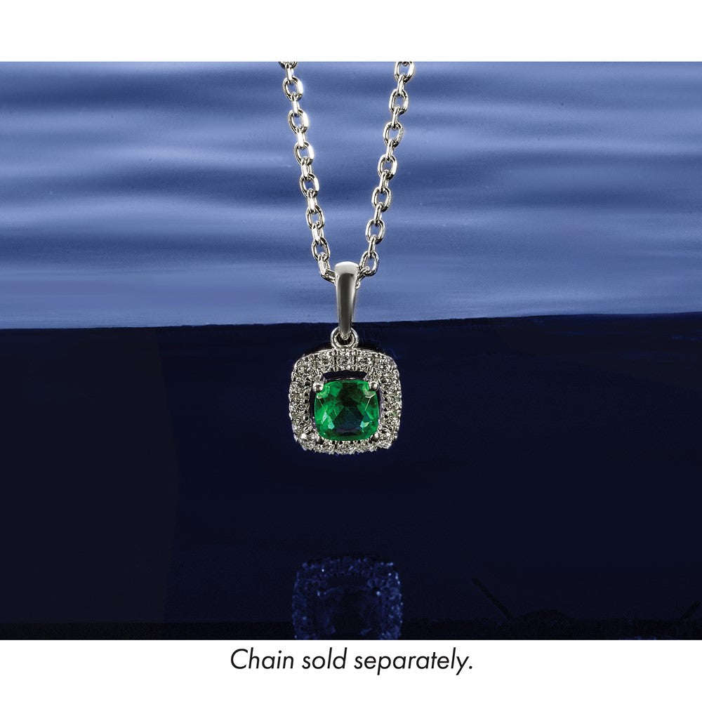 Cushion Gemstone & Diamond Halo Pendants