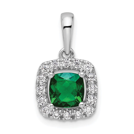 Cushion Gemstone & Diamond Halo Pendants