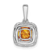 Cushion Gemstone & Diamond Halo Pendants