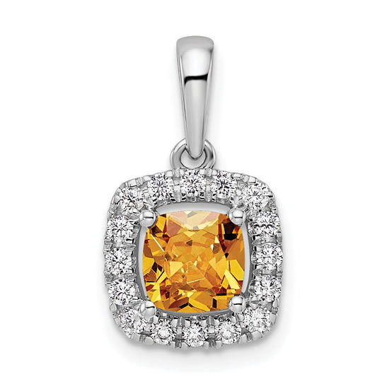 Cushion Gemstone & Diamond Halo Pendants
