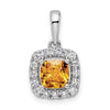 Cushion Gemstone & Diamond Halo Pendants