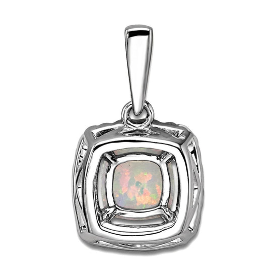 Cushion Gemstone & Diamond Halo Pendants