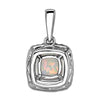 Cushion Gemstone & Diamond Halo Pendants