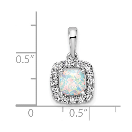 Cushion Gemstone & Diamond Halo Pendants