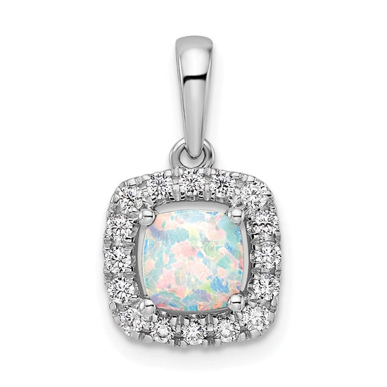 Cushion Gemstone & Diamond Halo Pendants