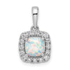 Cushion Gemstone & Diamond Halo Pendants