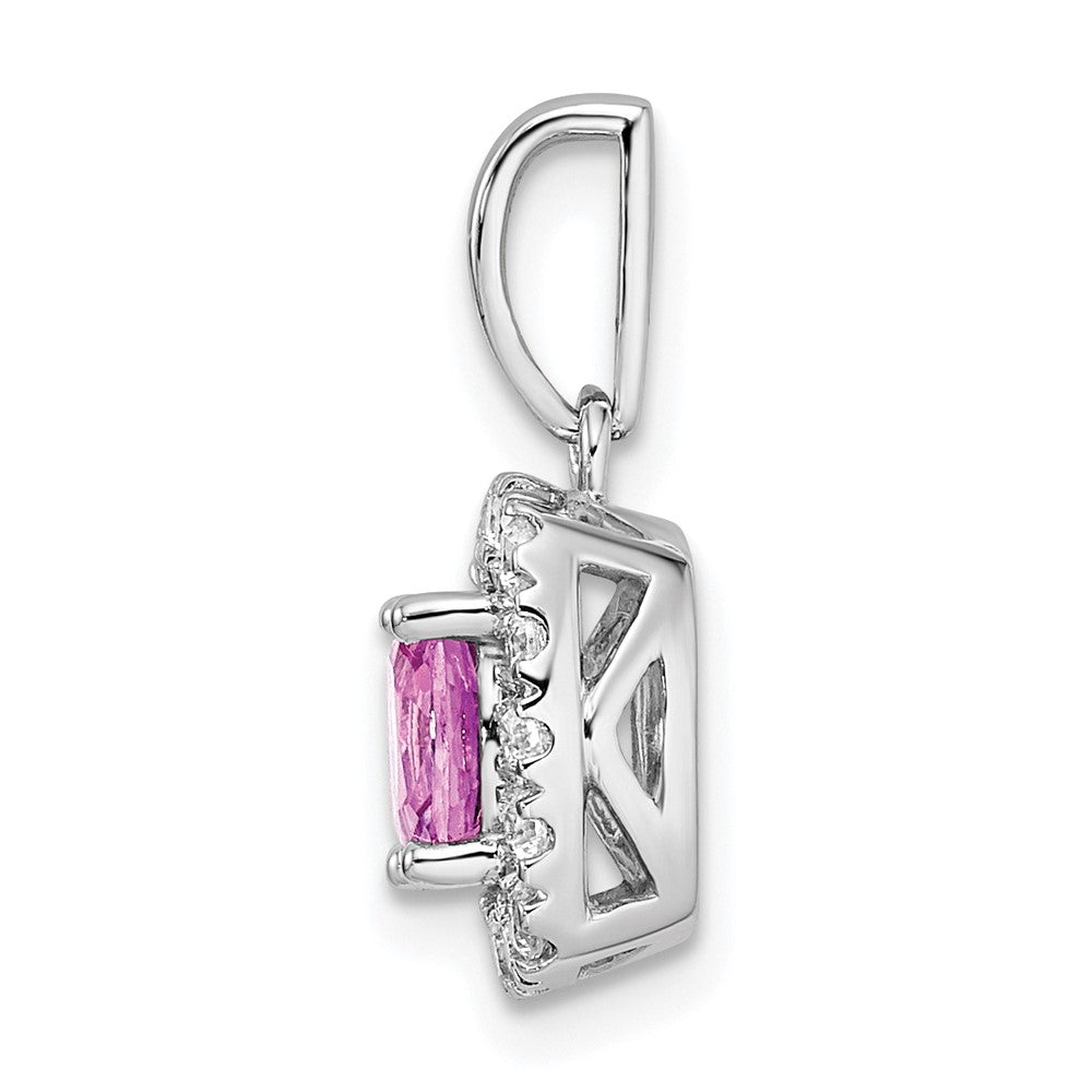 Cushion Gemstone & Diamond Halo Pendants