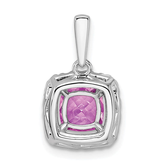 Cushion Gemstone & Diamond Halo Pendants